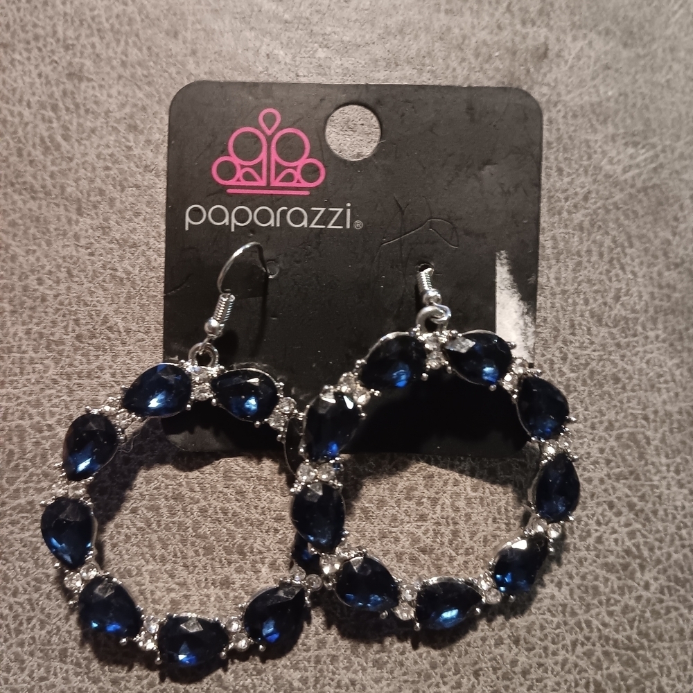 Paparazzi Blue and Silver Dangle Earrings